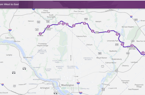 The purple line map